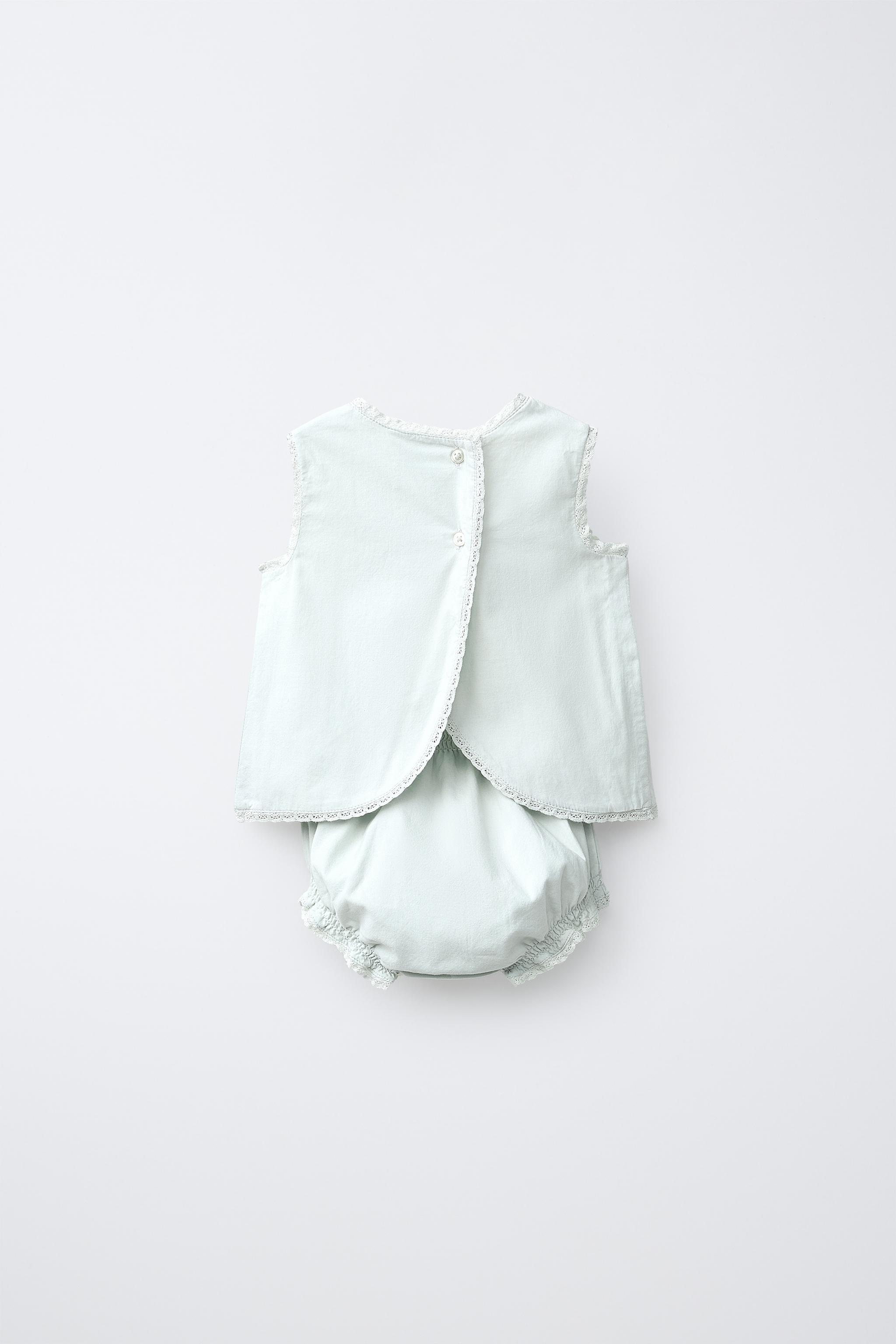 EMBROIDERED SHIRT AND BLOOMERS SET